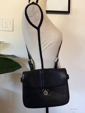Ralph Lauren vintage saddlers Classic Black Leather  Bag
